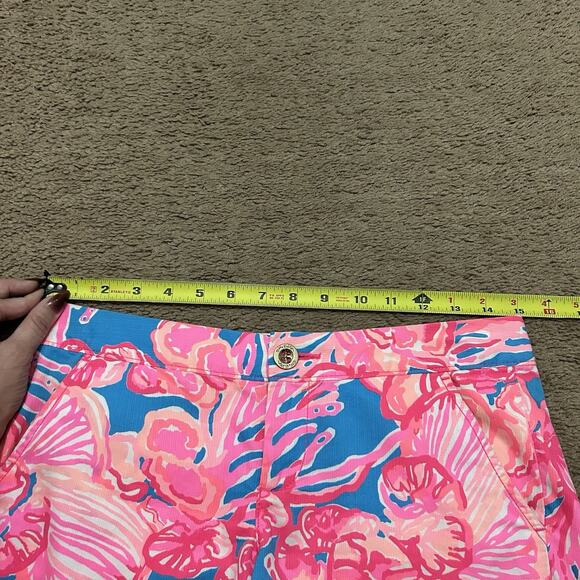 Lilly Pulitzer Pink Blue Sea Print The Buttercup Scalloped Womens Shorts Size 00 - Picture 4 of 8